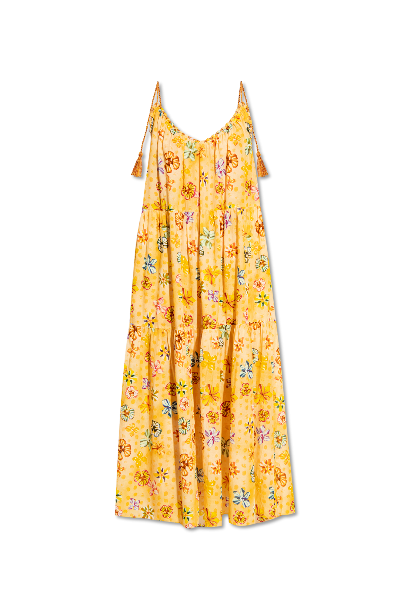 Ganni yellow slip dress best sale